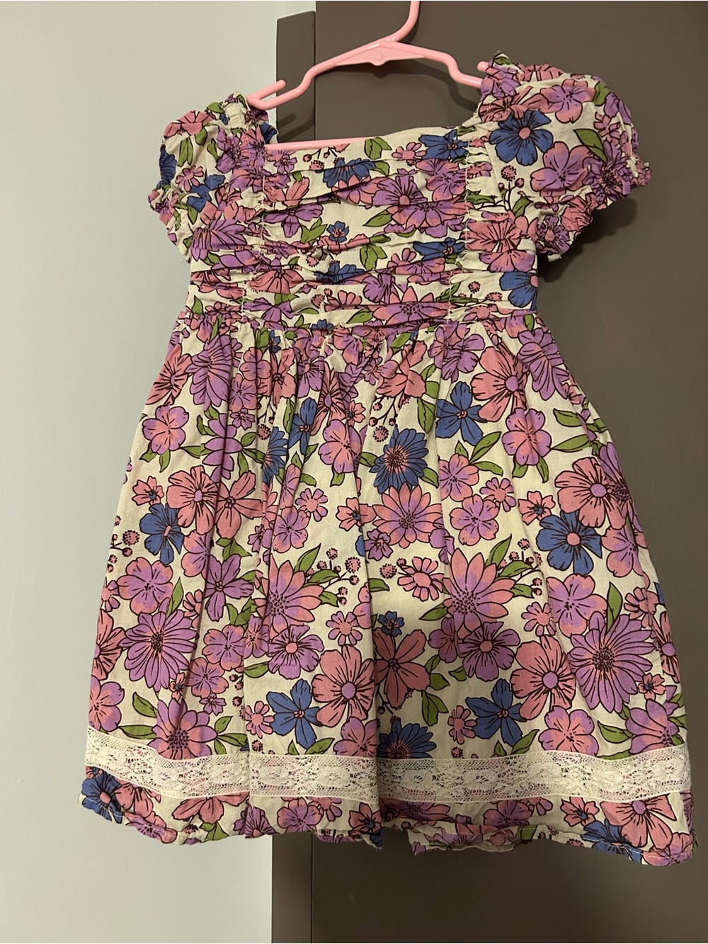 Joie Pink and Purple Floral Smocked Dress